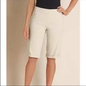 Soft Surroundings Tan Cuffed Bermuda Shorts